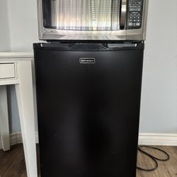 Emerson refrigerator and Magic chef microwave
