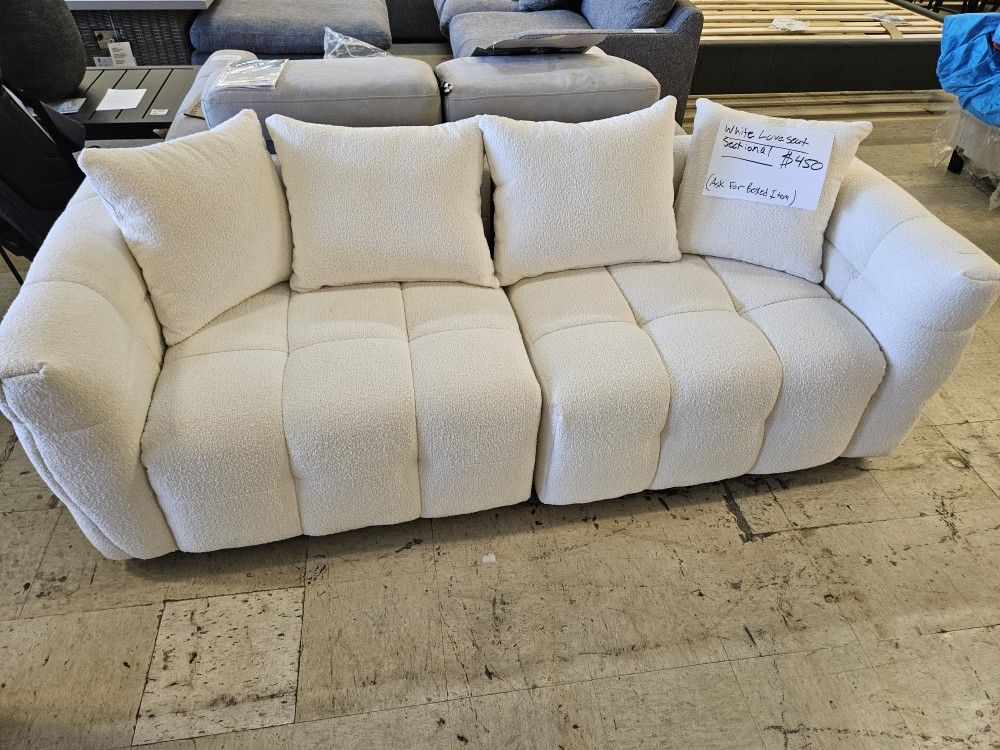 White Loveseat Sectional