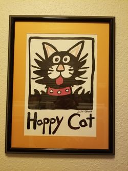 Whimsical Lisa Grubb HAPPY CAT