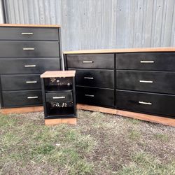 Vintage Modern MCM Bohemian Dresser set with Nightstand