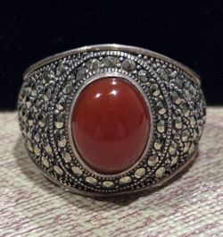 Ancient silver Agate moonstone pattern