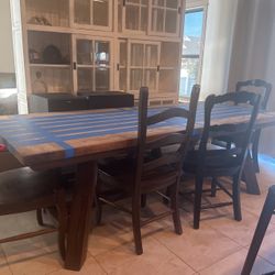 Solid Wood Table 4 Chairs And Beach 