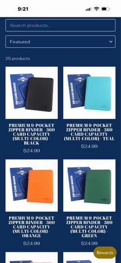 9 and 12 Pocket (360 cards and 480) cards capacity