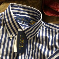 Polo Ralph Lauren Blue White Stripe Shirt