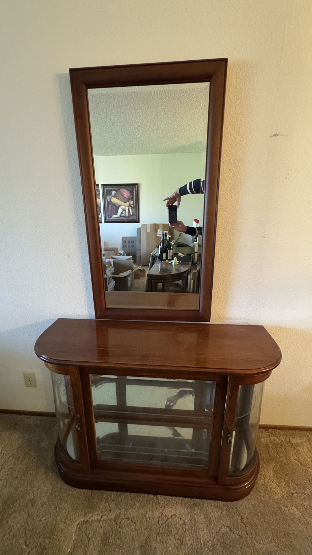 2 Piece End Table & Mirror