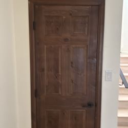 Solid Knotty Pine Doors Mahogany stained
