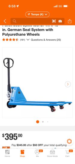 NEW Eoslift Professional Grade M25 Manual Pallet Jack 5 500 lbs. 27 in. x 48 in. German Seal System with Polyurethane Wheels