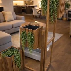 Soporte de madera para plantas (3 niveles)