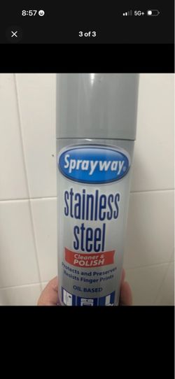 Spray away stainless steel cleaner