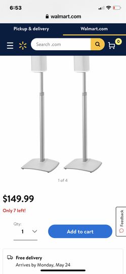 White Pair Sinus Assailant Adjustable Height Speaker Stands