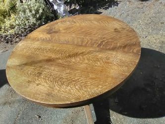 vintage antique 42 inch solid oak dining table