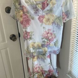2piece Floral Skirt &top