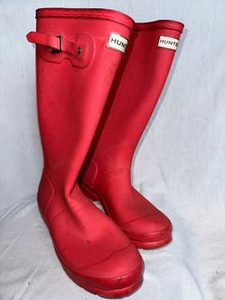 Hunter Original Tall Rain Boot Red Size 5 Pre Owned No Box