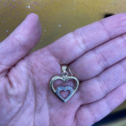 10k DOUBLE HEART CHARM 