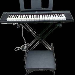 YAMAHA NP-12 Digital Piano electronic keyboard piaggero with Stand and Bench