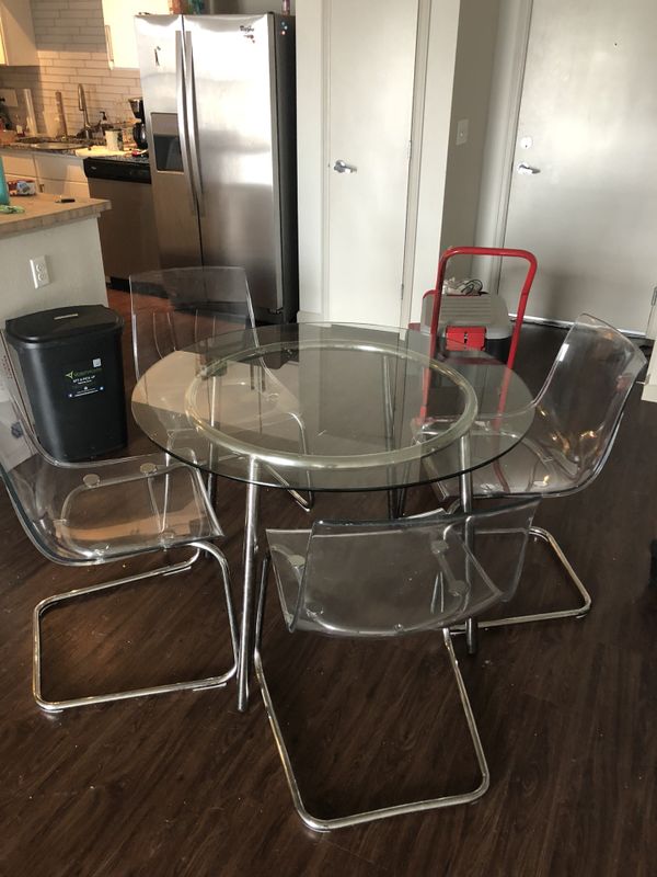 Retro Glass Table And 4 Chairs For In Denver Co Offerup