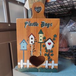 Solid Wood Plastic Bags Dispenser 