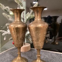 Vintage Grass Vases Candle Holders Made In India
