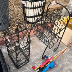 Metal Vintage Wine & Magazine Displays 