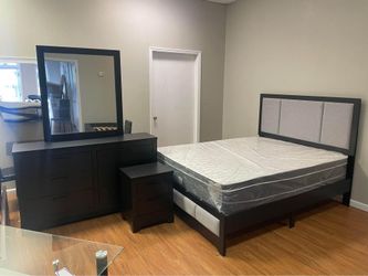 ❤️🔥 Brand New Black & Grey King & Queen Bedroom Set | Bedframe, Dresser, Mirror, Nightstand | Pay After Delivery 🚚