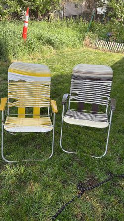 Lawn chairs, folding vintage