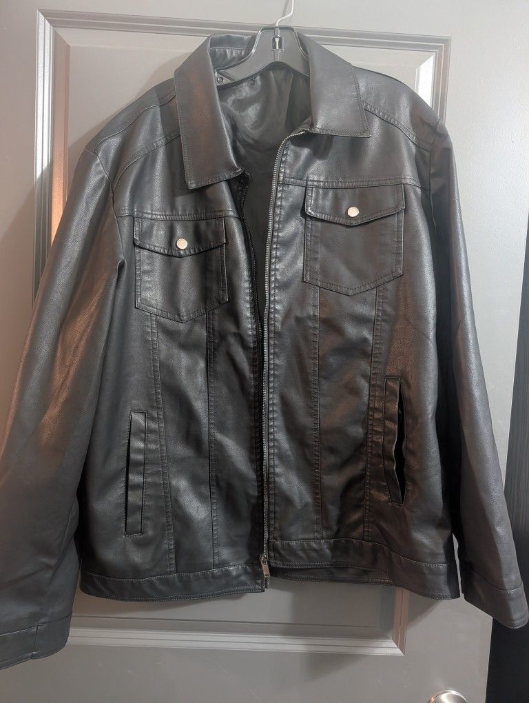 New Men's Faux Leather Jacket XL