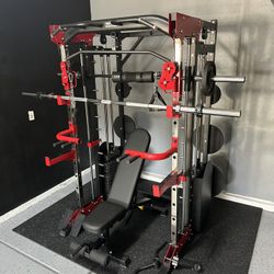 Smith Machine 200 | Adjustable Bench | 245lb Cast Iron Olympic Weights | 7ft Olympic Bar | Fitness | Gym Equipment | FREE DELIVERY/INSTALLATION 🚚 🛠️