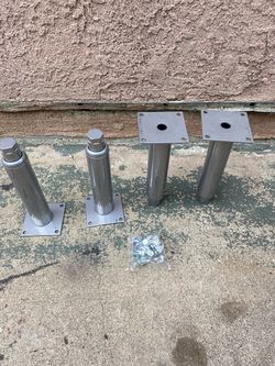 Set of 4 Adjustable Metal Furniture Legs
