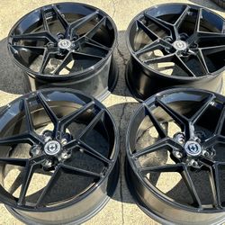  (4) 20" HRE FF11 Black 20x9 20x10 Concave Wheels Rims Fits Tesla Model 3