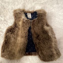 Faux Fur Baby Girl Vest 