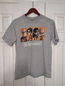 Vintage The Incredibles Shirt Disney Pixar Gray Movie Promo Cartoon