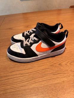 Nike Kids Court Borough Orange And Black Sneakers 
