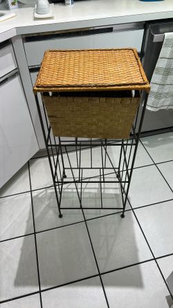 3 Tier Wicker And Metal Storage 