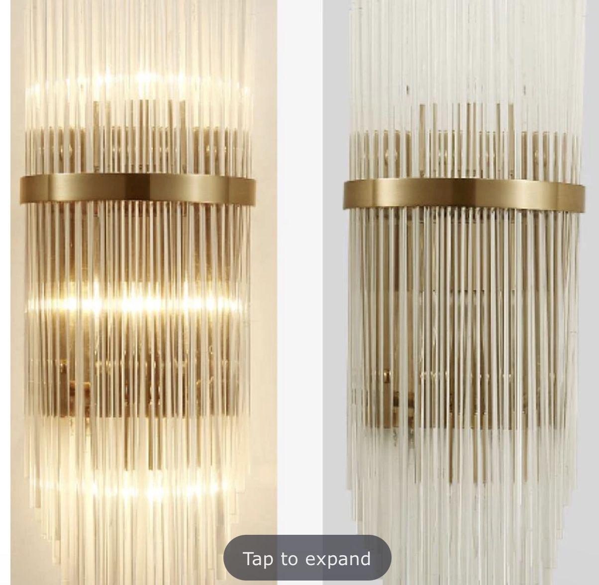 Two : Crystal Wall Sconce Wall Lamp Lighting Fixture