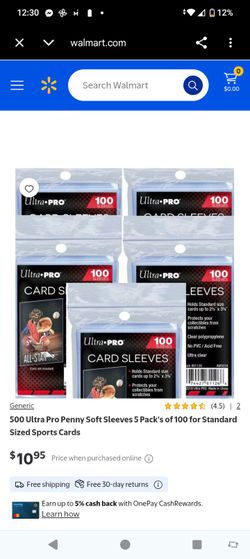 Cardboard Gold Card Sleeves 6-Pack for $10 (600 Total)