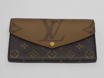 Louis Vuitton SarahMonogram Reverse Giant canvas rectangular wallet 100% Authentic