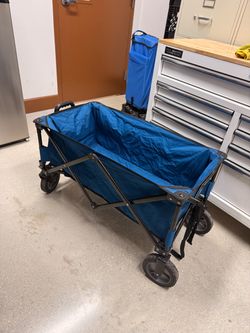 Folding Utility Wagon Cart Blue