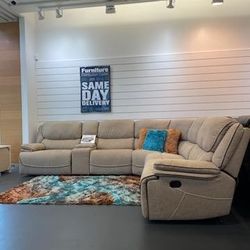 ALEJANDRA BEIGE RECLINING SECTIONAL ONLY $1399