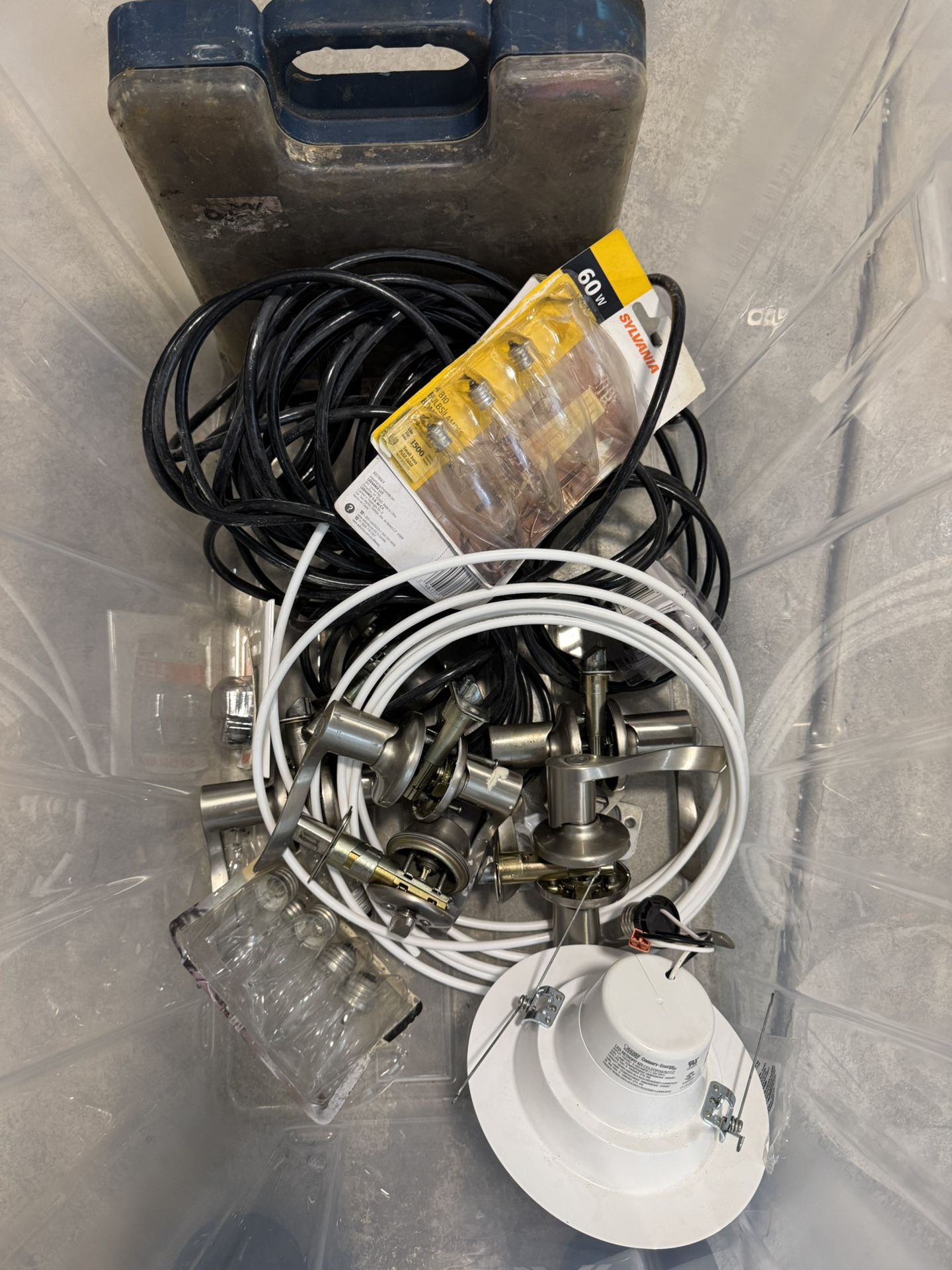 Tool & Hardware Lot β Locks, Bulbs, Cables + More