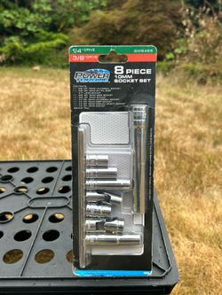 8 piece 10mm socket set for 1/4 inch and 3/8 inch drive
