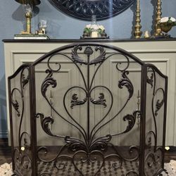 Fireplace Screen 3 Panel Metal 48"x34”