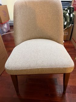 Upholstered Accent Chair with Wood Legs