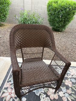 Patio chairs and rug