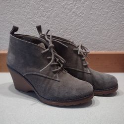 Suede Wedge Booties