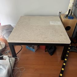 Crate and Barrel Parsons Coffee Table And Bar Stools 