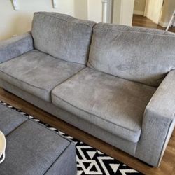 Need Gone Today! Gray Couch Loveseat Sofa With Queen Couch Bed 