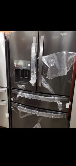 Black stainless steel fridge