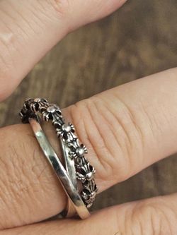 Triple stacked  size 10 Gothic cross. Sterling 925