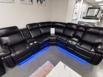 Power Motion Recliner Living Room Set with Speaker and LED Light