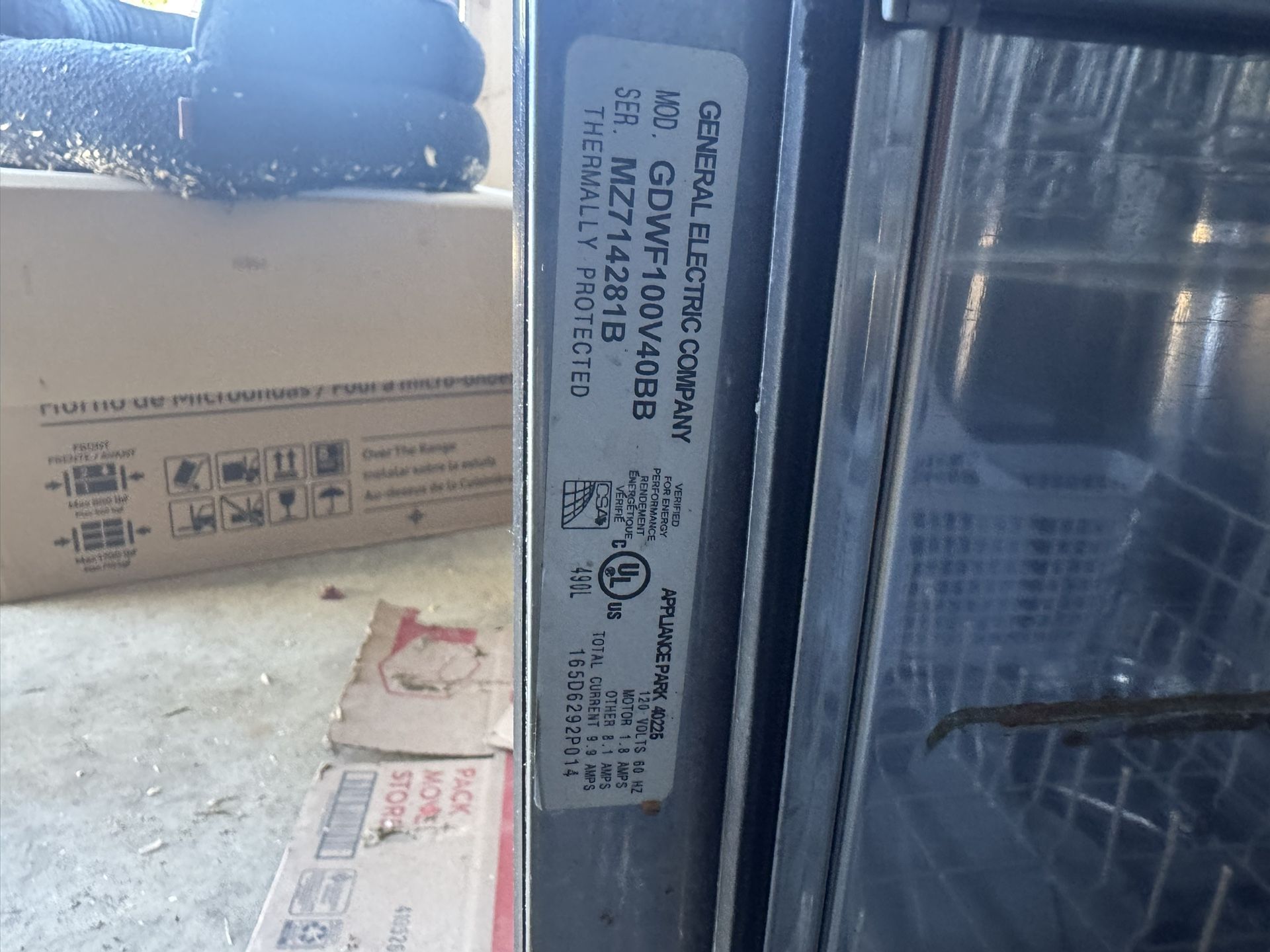 Frigidaire Over And GE Dishwasher